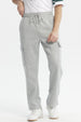 Pantalón Buzo Hombre Cargo Ajustable Gris Melange