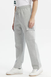 Pantalón Buzo Hombre Cargo Ajustable Gris Melange