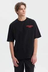 Polera Hombre Oversize Doble Print Negro