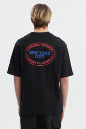 Polera Hombre Oversize Doble Print Negro