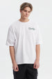 Polera Hombre Oversize Doble Print Blanco