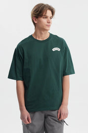 Polera Hombre Oversize Doble Print Verde