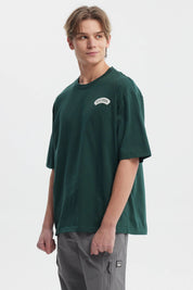 Polera Hombre Oversize Doble Print Verde
