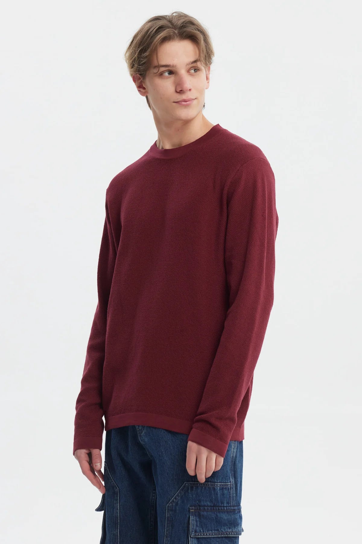 Sweater Hombre Slim Juvenil Burdeo