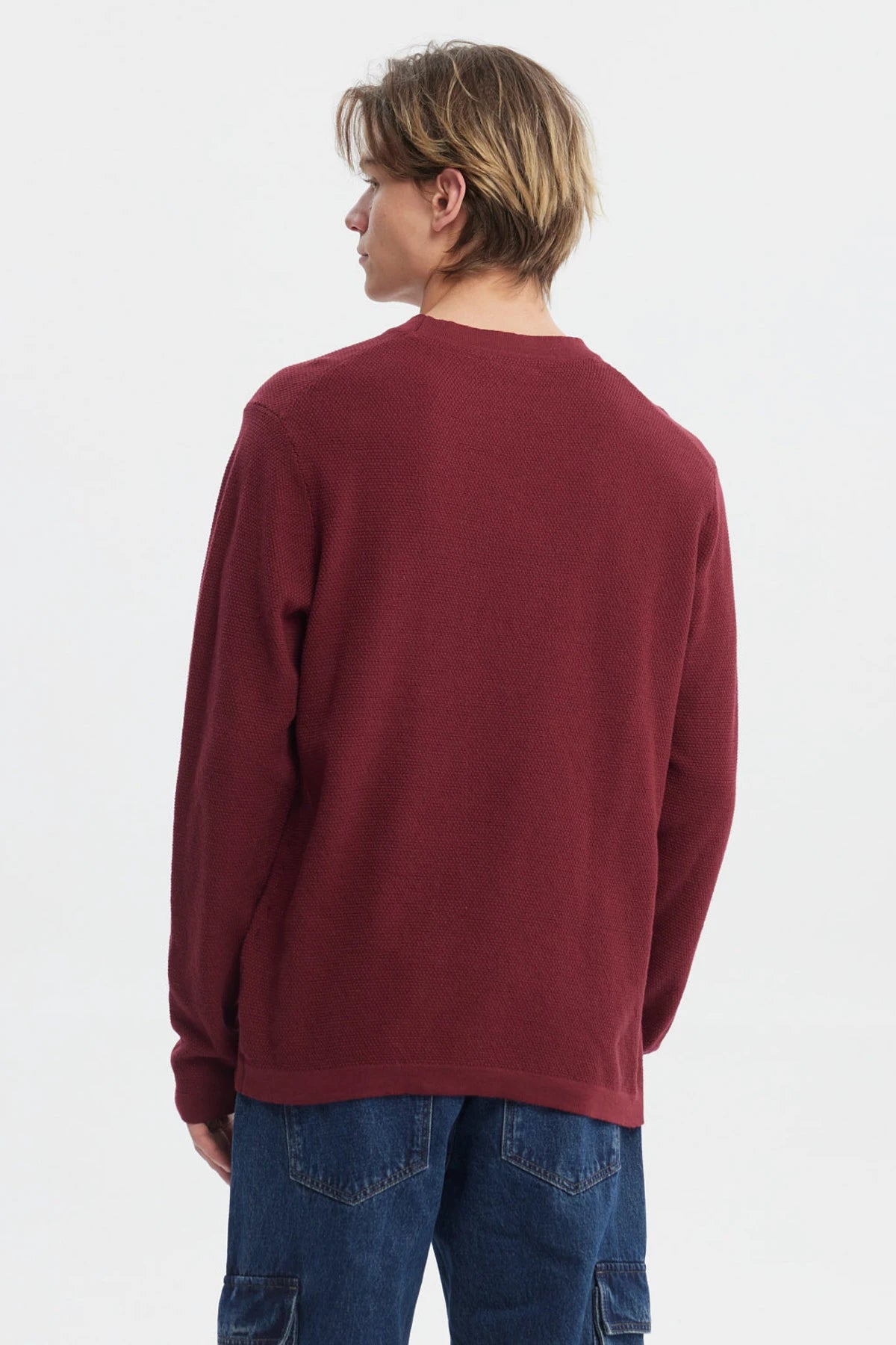 Sweater Hombre Slim Juvenil Burdeo
