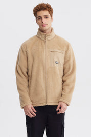 Polar slim kaki para hombre con diseño liso y bolsillo en el pecho