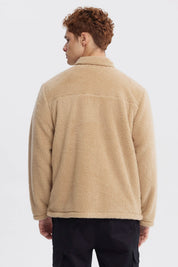 Polar slim kaki para hombre con diseño liso y bolsillo en el pecho