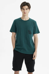 Polera Hombre Slim Verde Oscuro