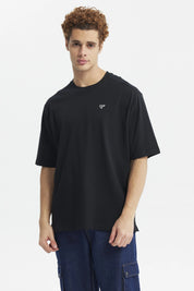 Polera Hombre Label Pecho Negro