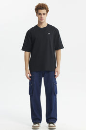 Polera Hombre Label Pecho Negro