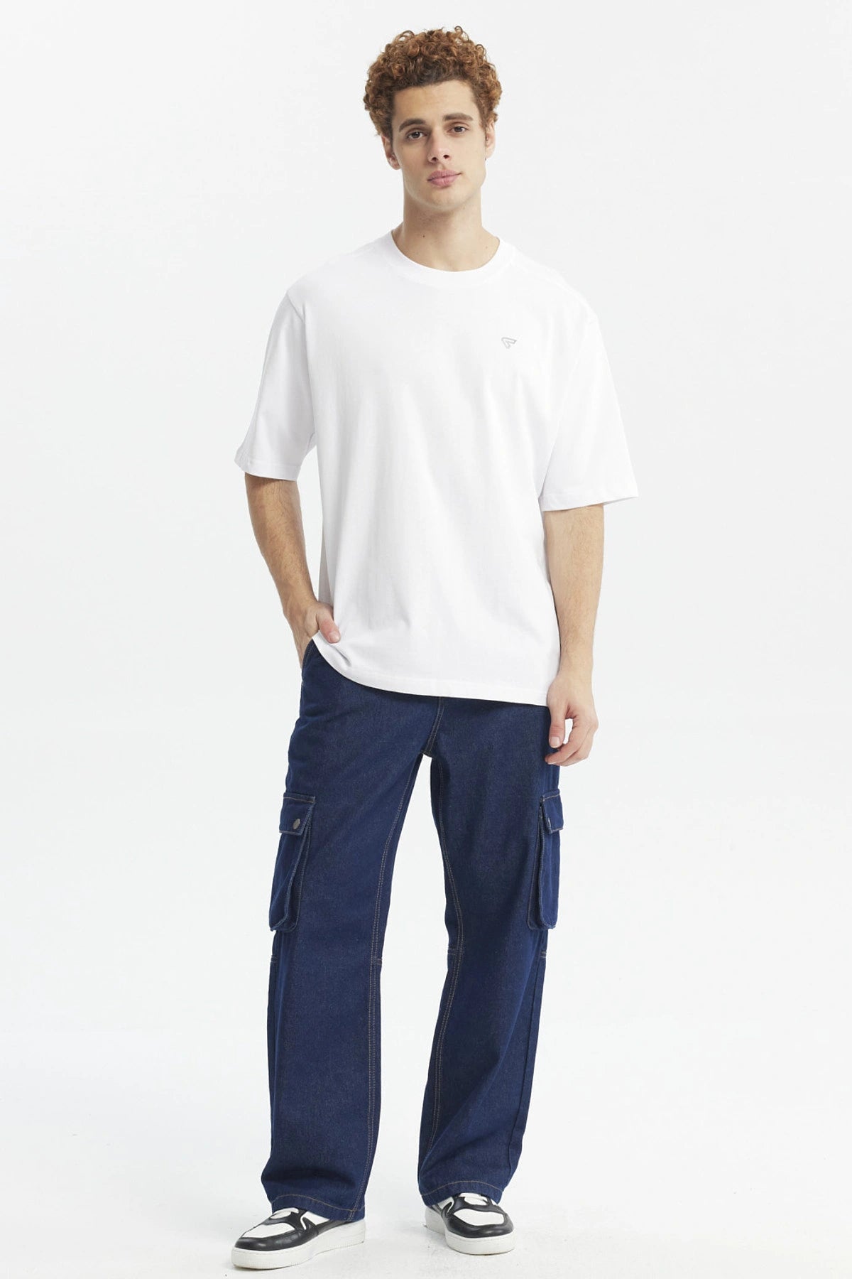 Polera Hombre Label Pecho Blanco