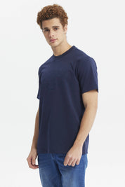 Polera azul de hombre con diseño en relieve 'Boston Club Athletics Game' al frente