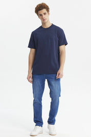 Polera azul de hombre con diseño en relieve 'Boston Club Athletics Game' al frente