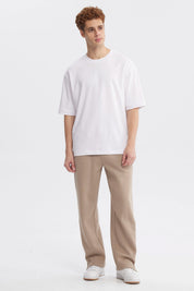 Pantalón Buzo Hombre Juvenil Calce Recto Beige