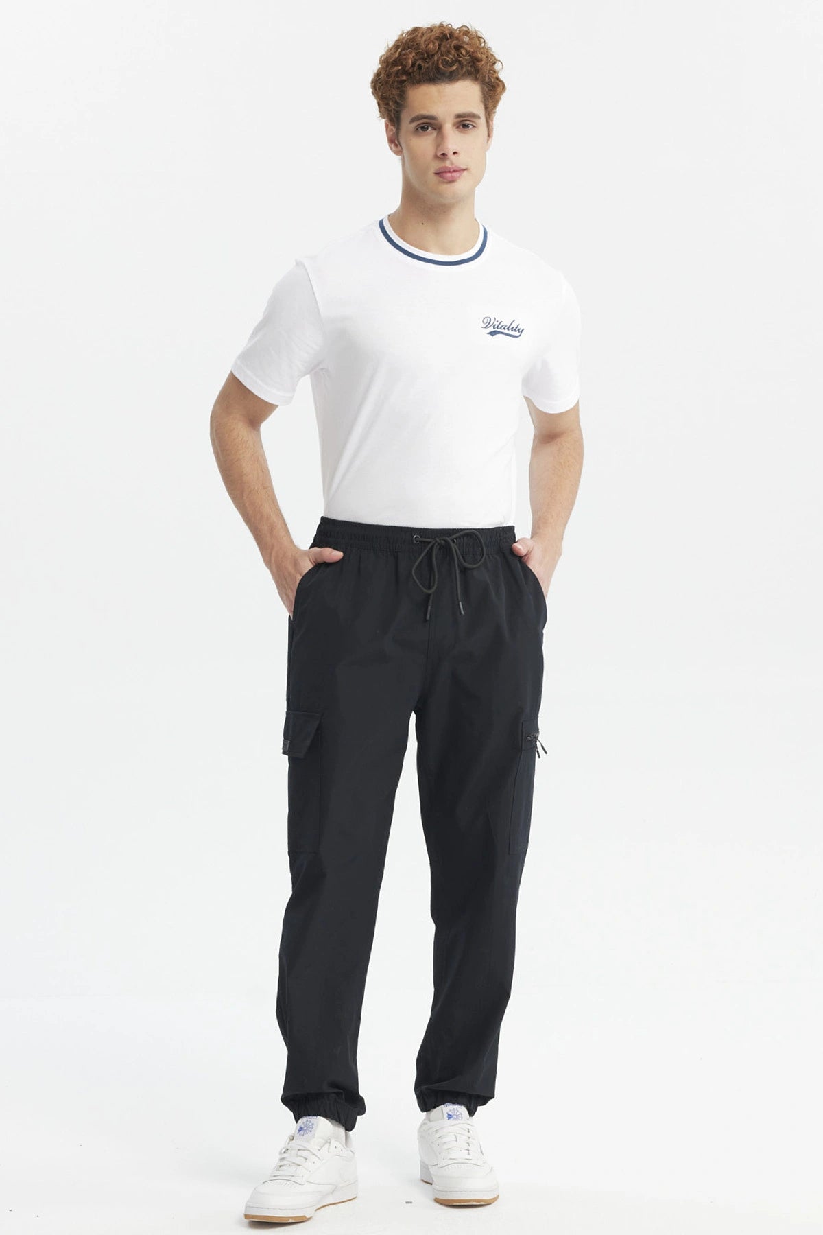 Pantalón Hombre Doble Bolsillo Cargo Negro