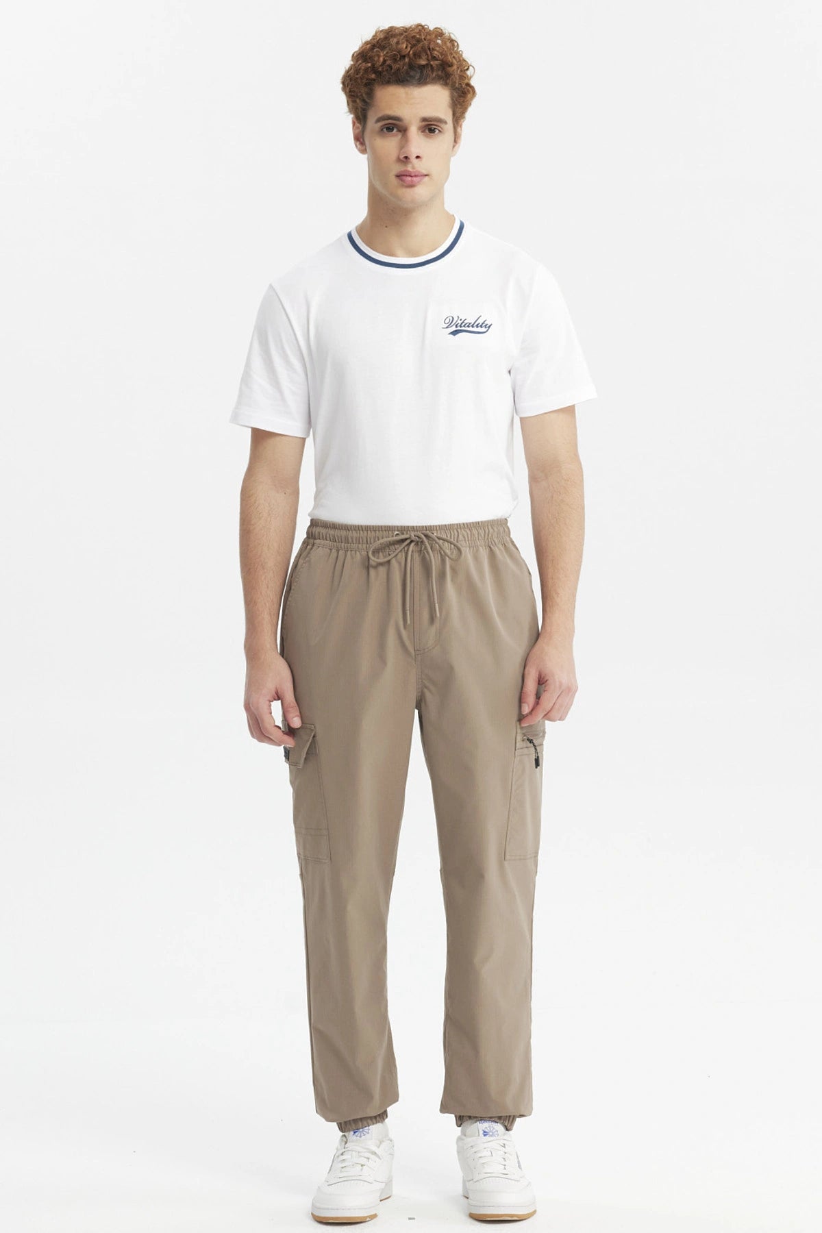 Pantalón Hombre Doble Bolsillo Cargo Café