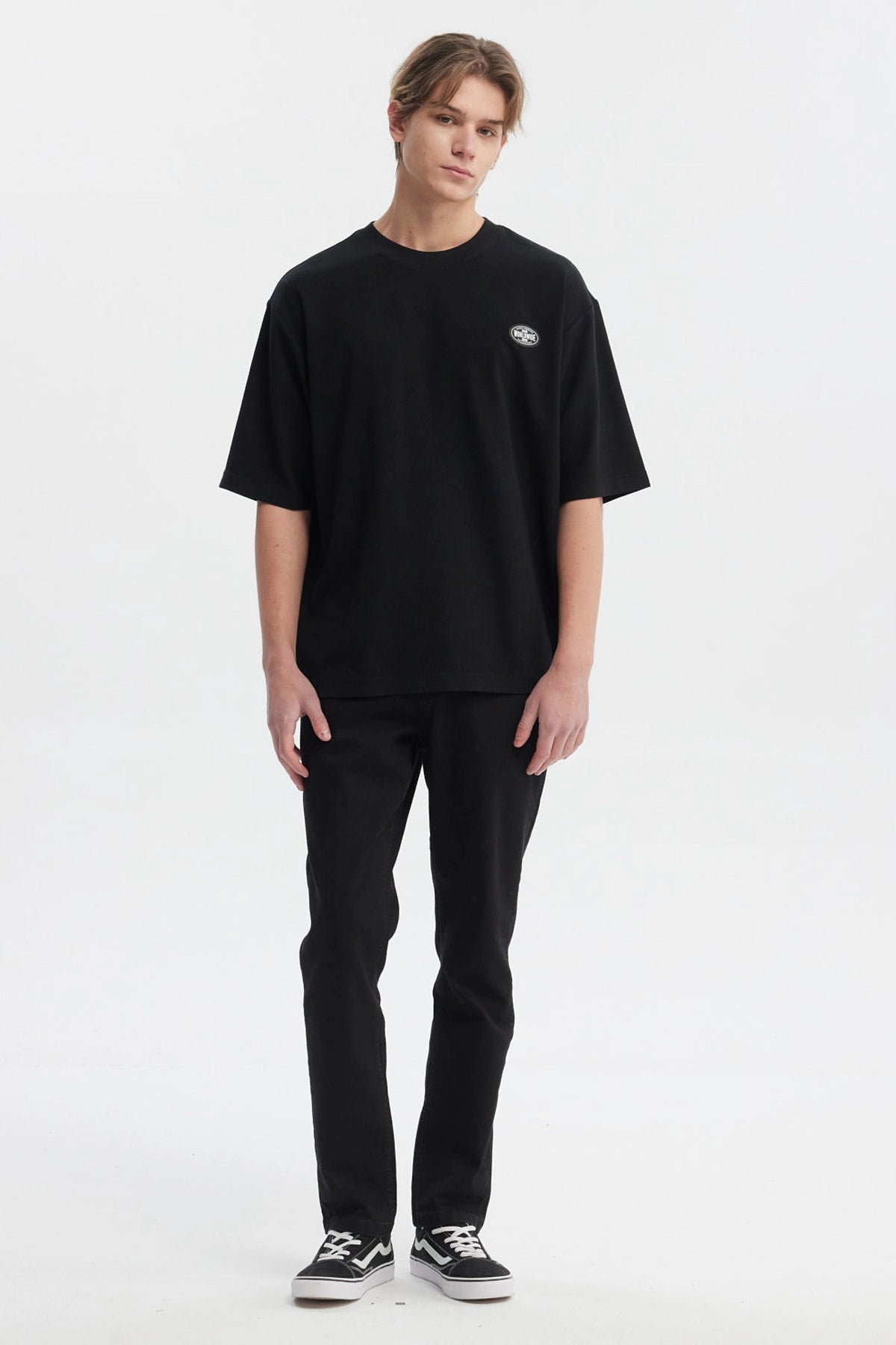 Polera Hombre Waffle Label Negro