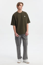 Polera Hombre Waffle Label Verde Militar