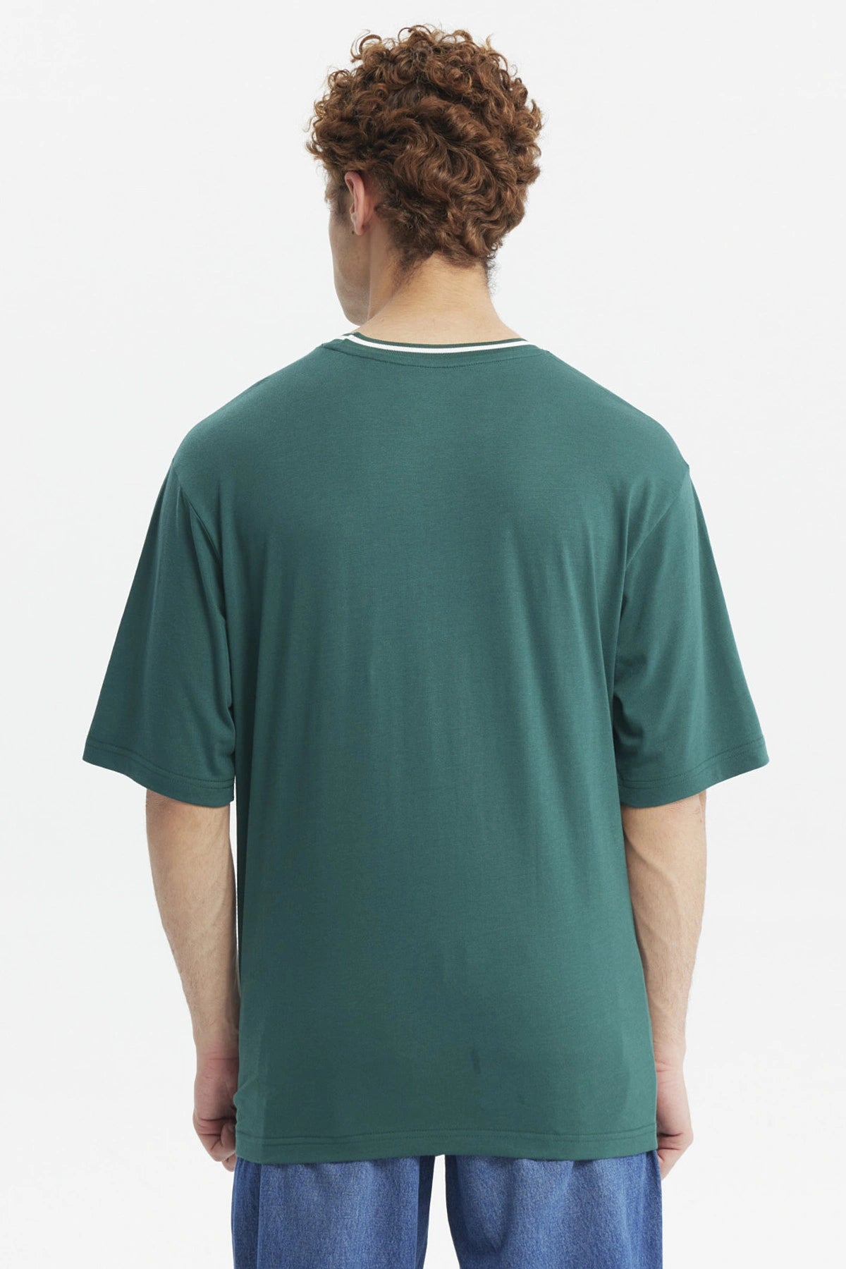 Polera Hombre Oversize Print City Verde