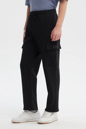 Pantalón Buzo Hombre Calce Recto Negro