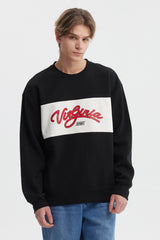 Polerón Hombre Oversize Cuello Redondo Negro