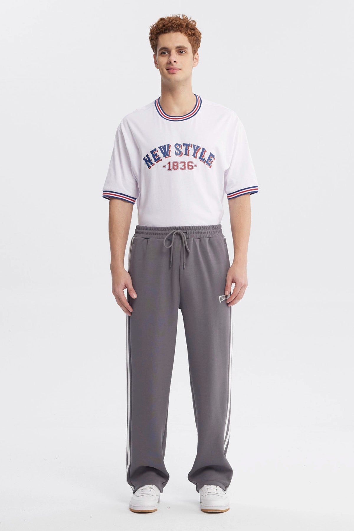 Pantalón Buzo Hombre Calce Recto Gris