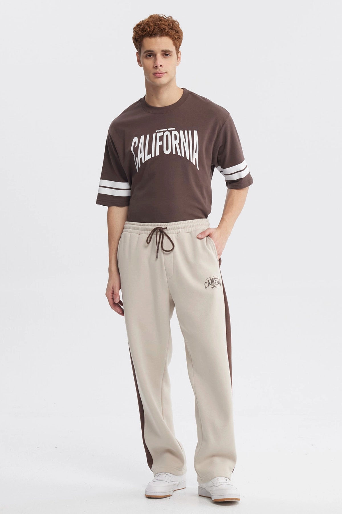 Pantalón Buzo Hombre Calce Recto Beige