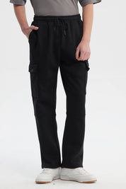 Pantalón Buzo Hombre Calce Recto Negro
