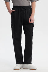 Pantalón Buzo Hombre Calce Recto Negro