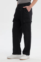 Pantalón Buzo Hombre Calce Recto Negro