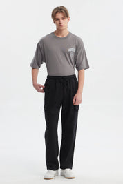 Pantalón Buzo Hombre Calce Recto Negro