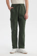 Pantalón Buzo Hombre Calce Recto Verde Militar