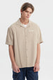 Camisa oversize kaki para hombre con bolsillo en el pecho y texto Youth Culture en blanco estilo casual urbana
