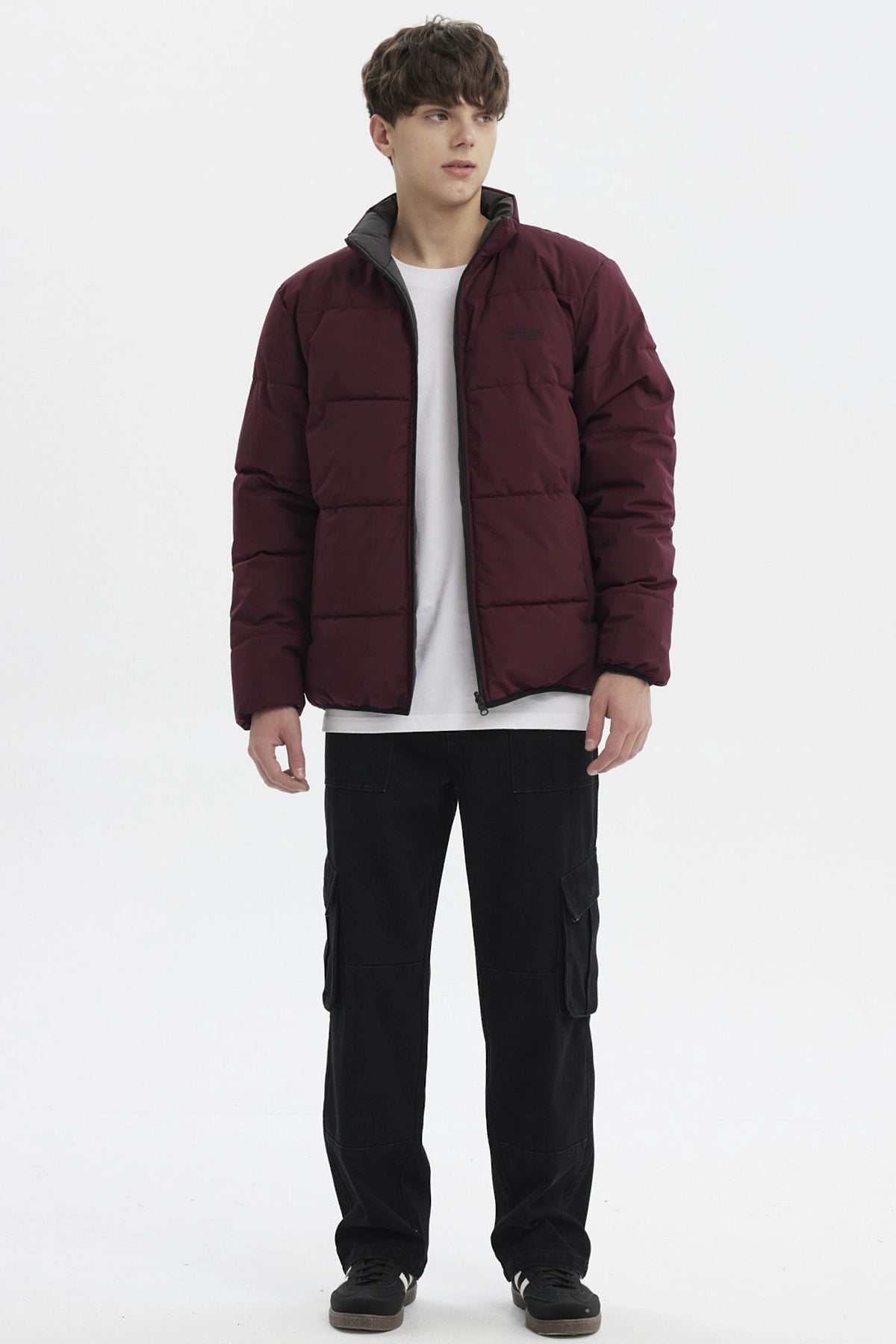 Parka Hombre Slim Reversible Burdeo