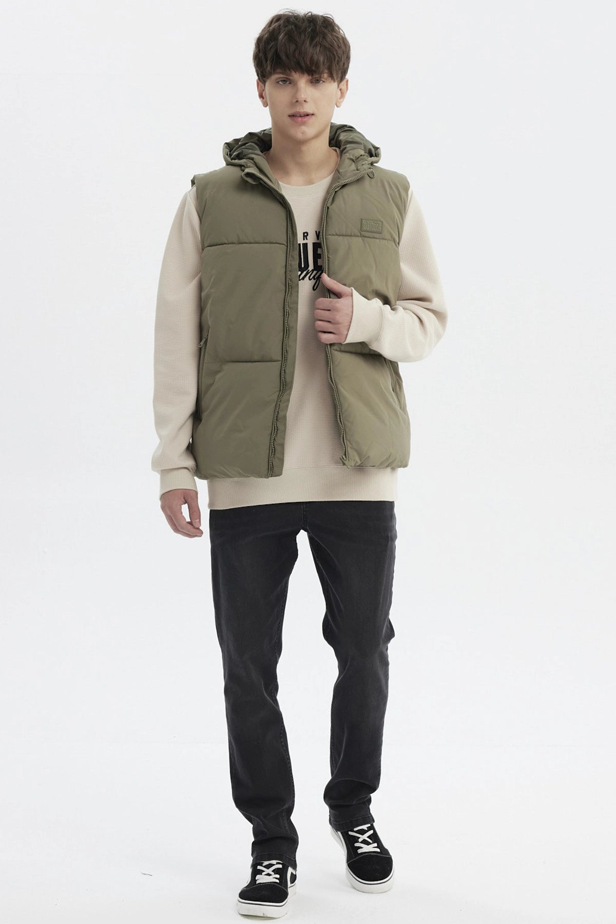 Parka Hombre Slim Verde Militar