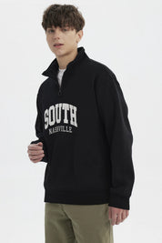 Polerón Hombre Slim Half Zipper Negro