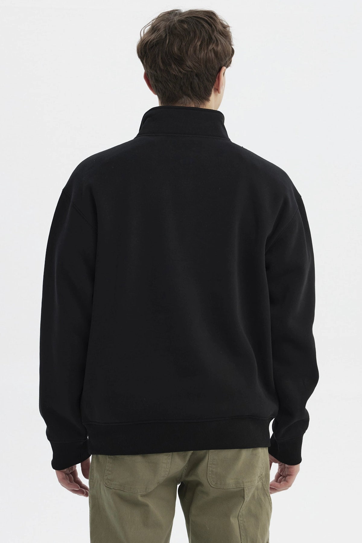 Polerón Hombre Slim Half Zipper Negro
