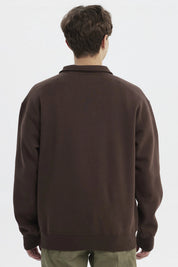 Polerón Hombre Slim Half Zipper Chocolate
