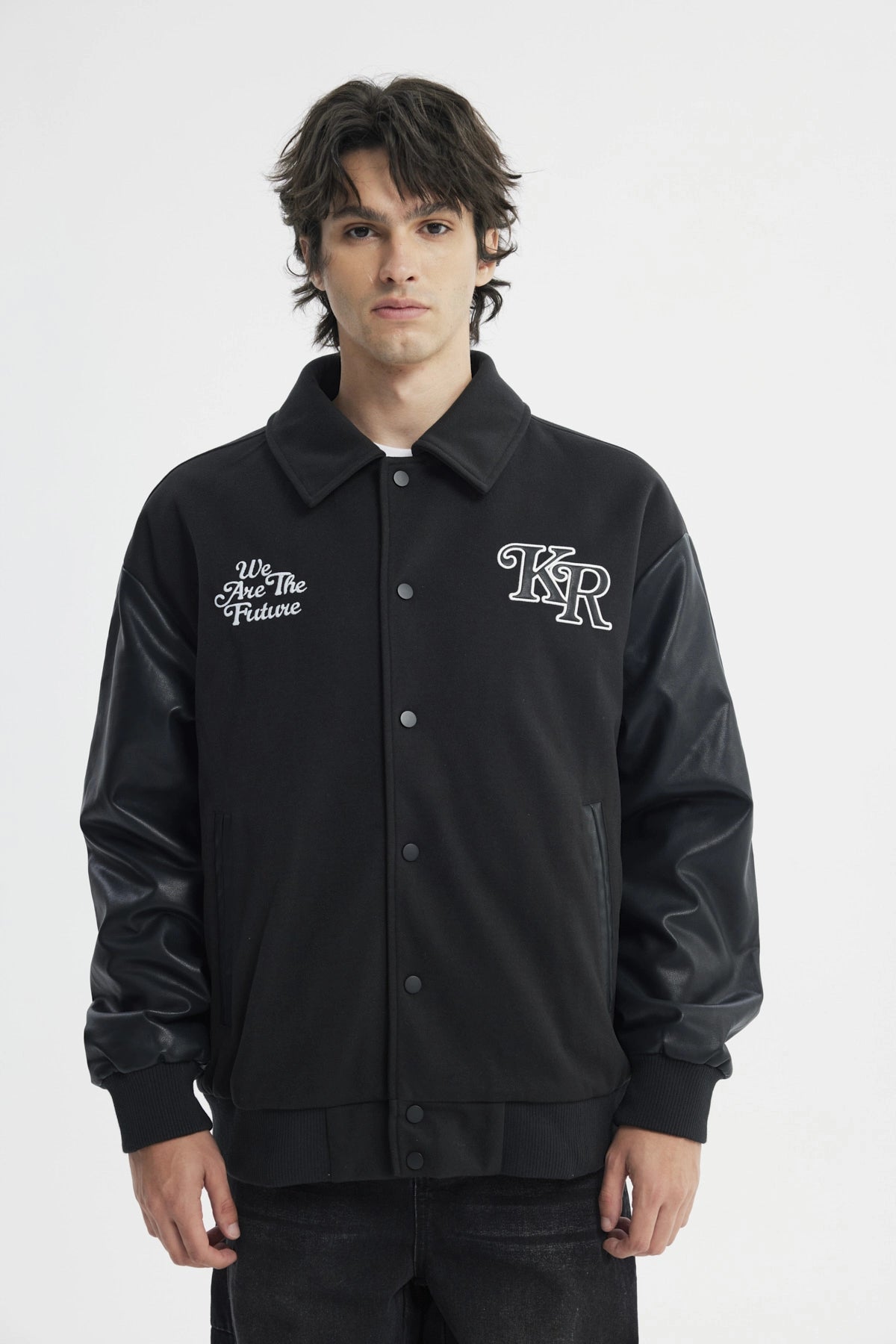Chaqueta Hombre Cuello Camisero Negro
