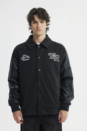 Chaqueta Hombre Cuello Camisero Negro