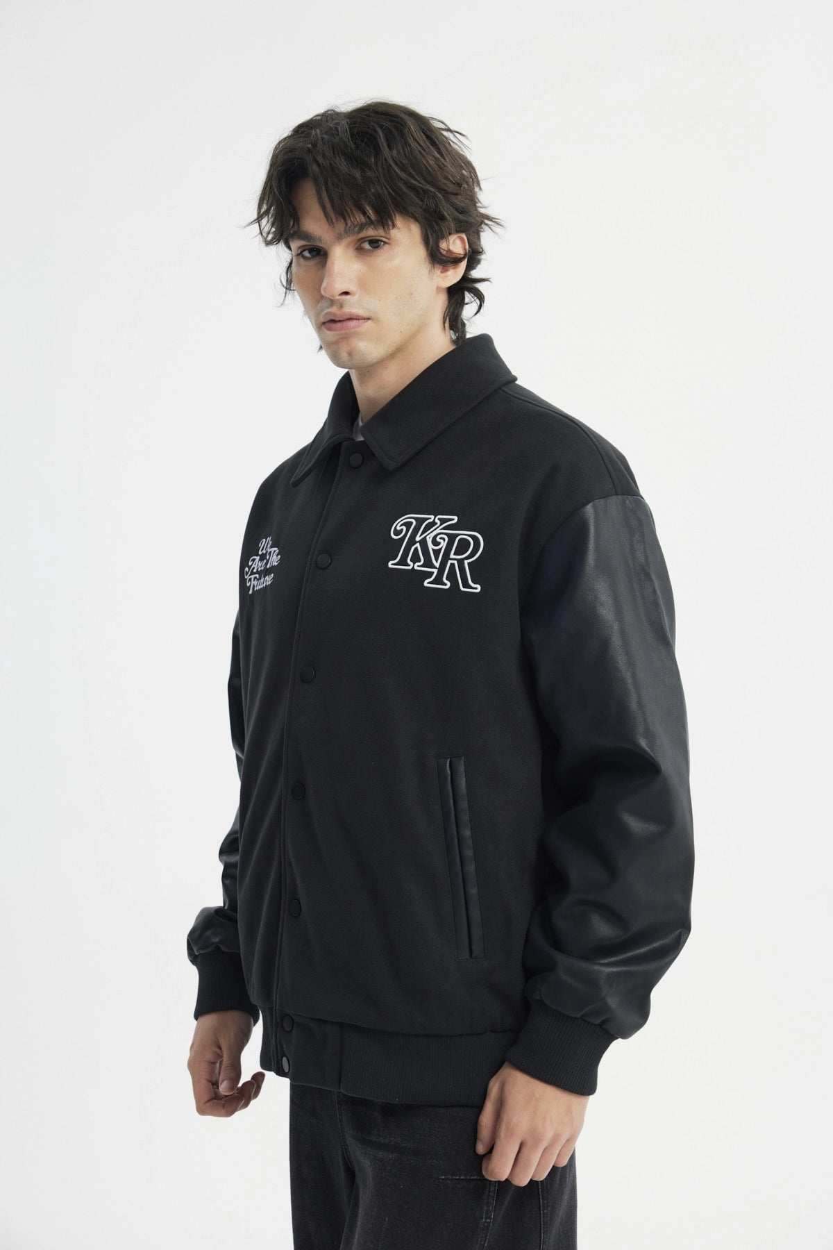 Chaqueta Hombre Cuello Camisero Negro