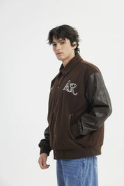 Chaqueta Hombre Cuello Camisero Café