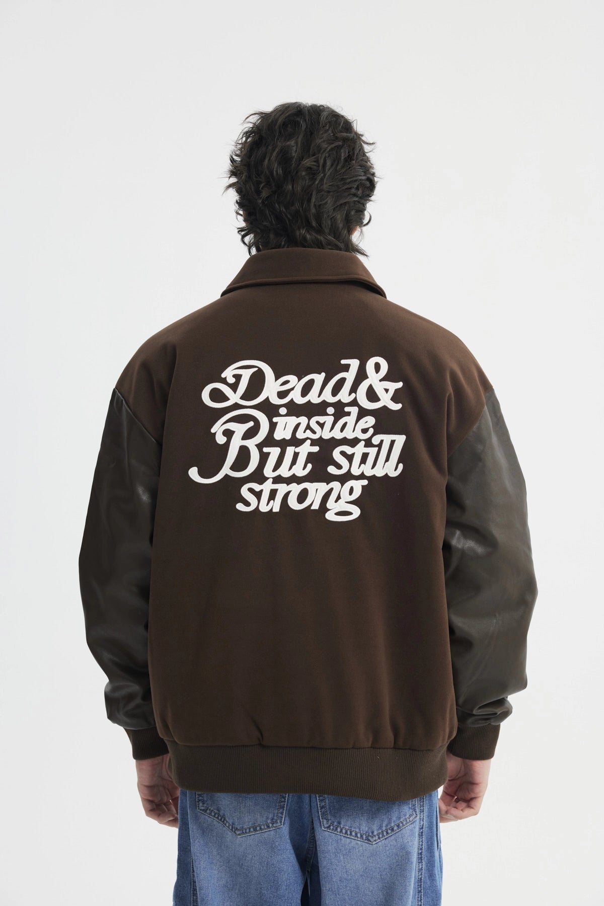 Chaqueta Hombre Cuello Camisero Café