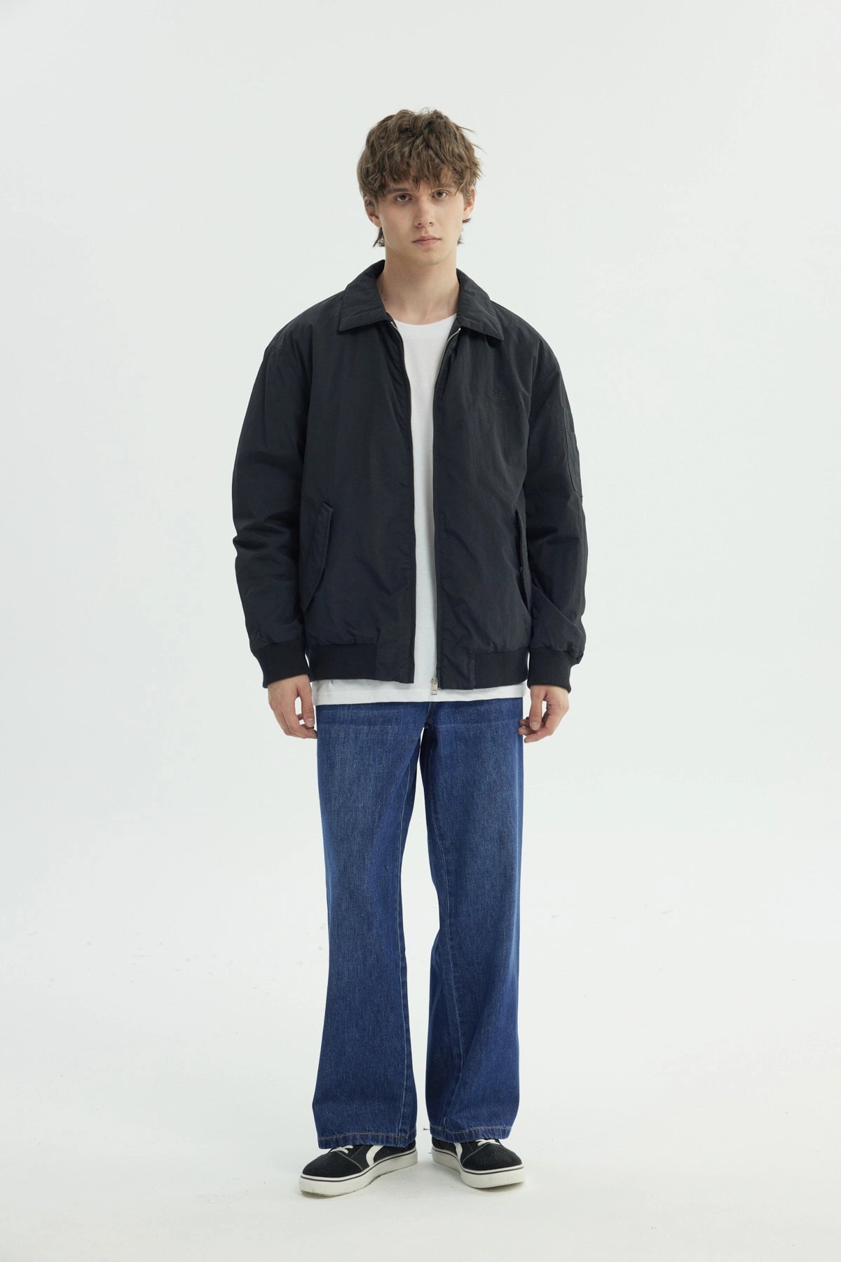 Chaqueta Hombre Cuello Camisero Negro