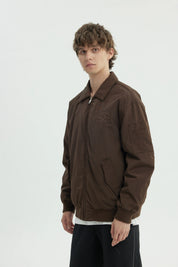 Chaqueta Hombre Cuello Camisero Café