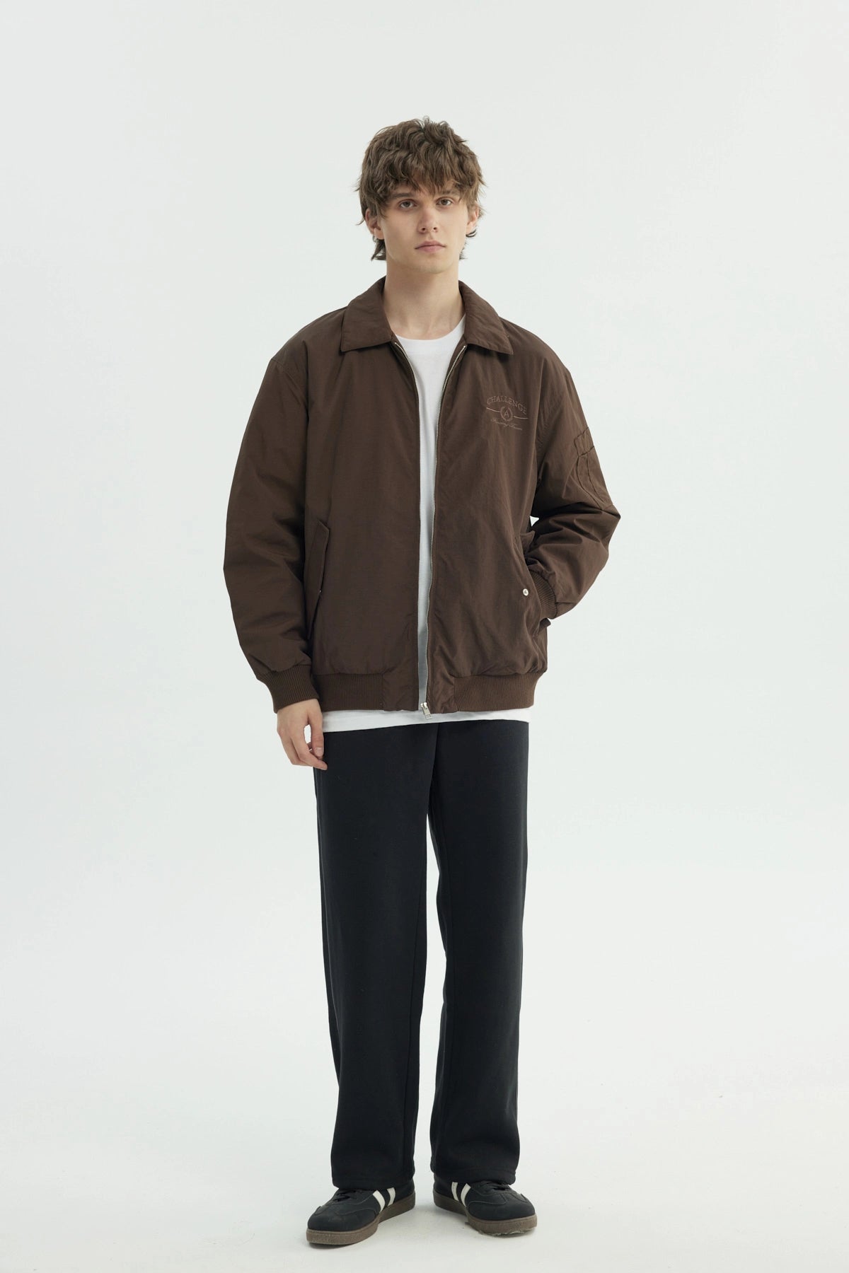Chaqueta Hombre Cuello Camisero Café