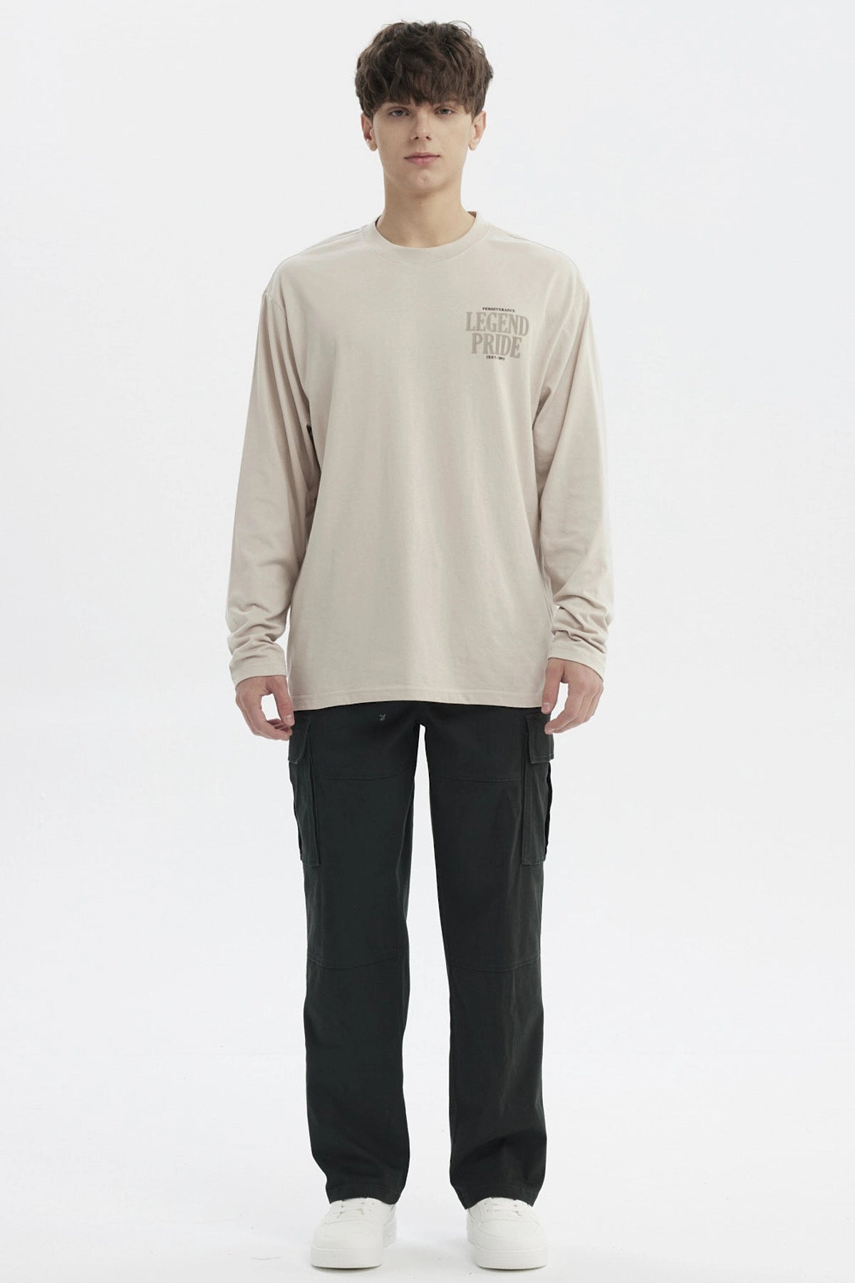 Polera Hombre Slim Beige Oscuro