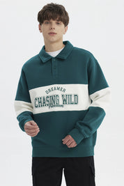 Polerón Hombre Slim Cuello Polo Verde