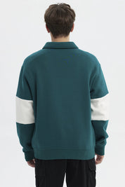 Polerón Hombre Slim Cuello Polo Verde