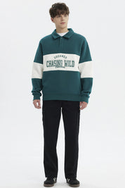 Polerón Hombre Slim Cuello Polo Verde